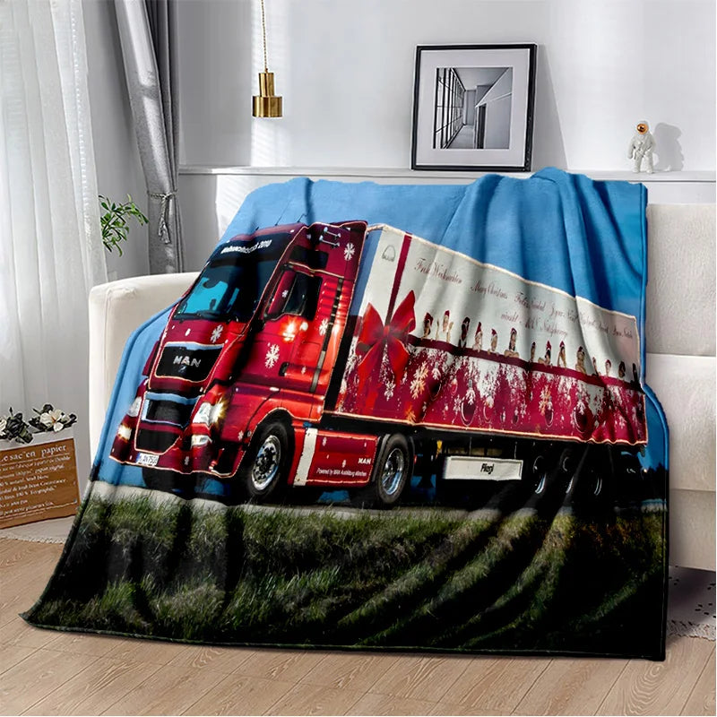 HD Man Truck Lorry 3D Printing Soft Flannel Blankets,Throw Blanket Comfortable Blanket for Picnic Beds Sofa Home Bedroom Gifts