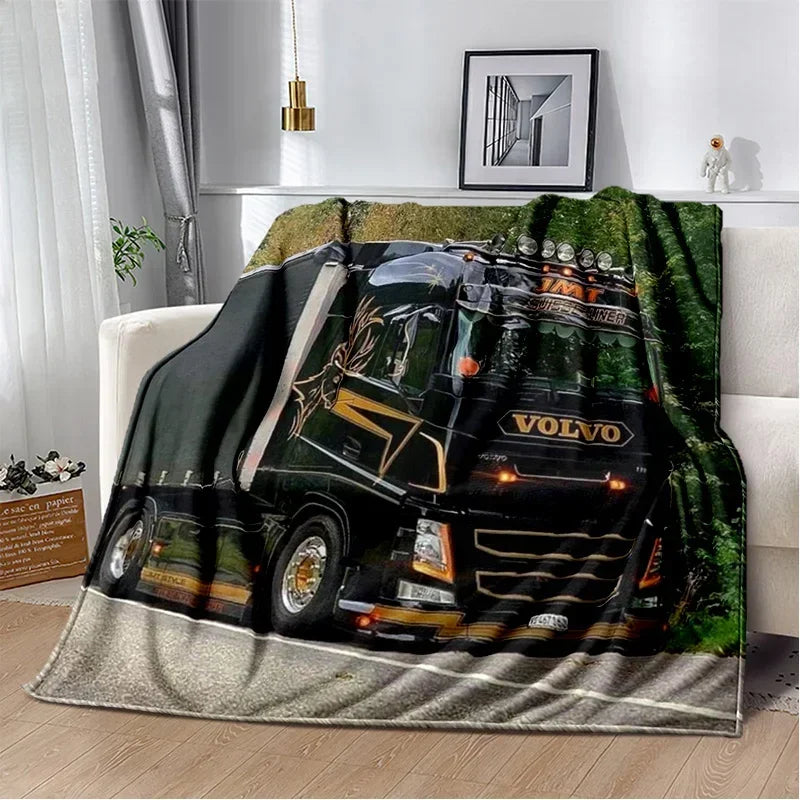 JY01HD Volvo Truck Lorry 3D Printing Soft Flannel Blankets,Throw Blanket Comfortable Blanket for Picnic Beds Sofa Home Bedroom@1