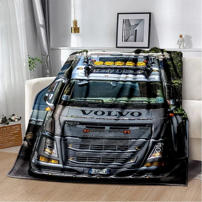 JY01HD Volvo Truck Lorry 3D Printing Soft Flannel Blankets,Throw Blanket Comfortable Blanket for Picnic Beds Sofa Home Bedroom@1