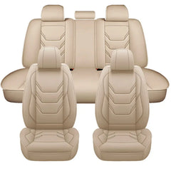 All Season Quited PU Leather Car Seat Cover Full Surrounded Seat Protector Waterproof Universal Fit Sedan Suv Pick-up Truck Seat