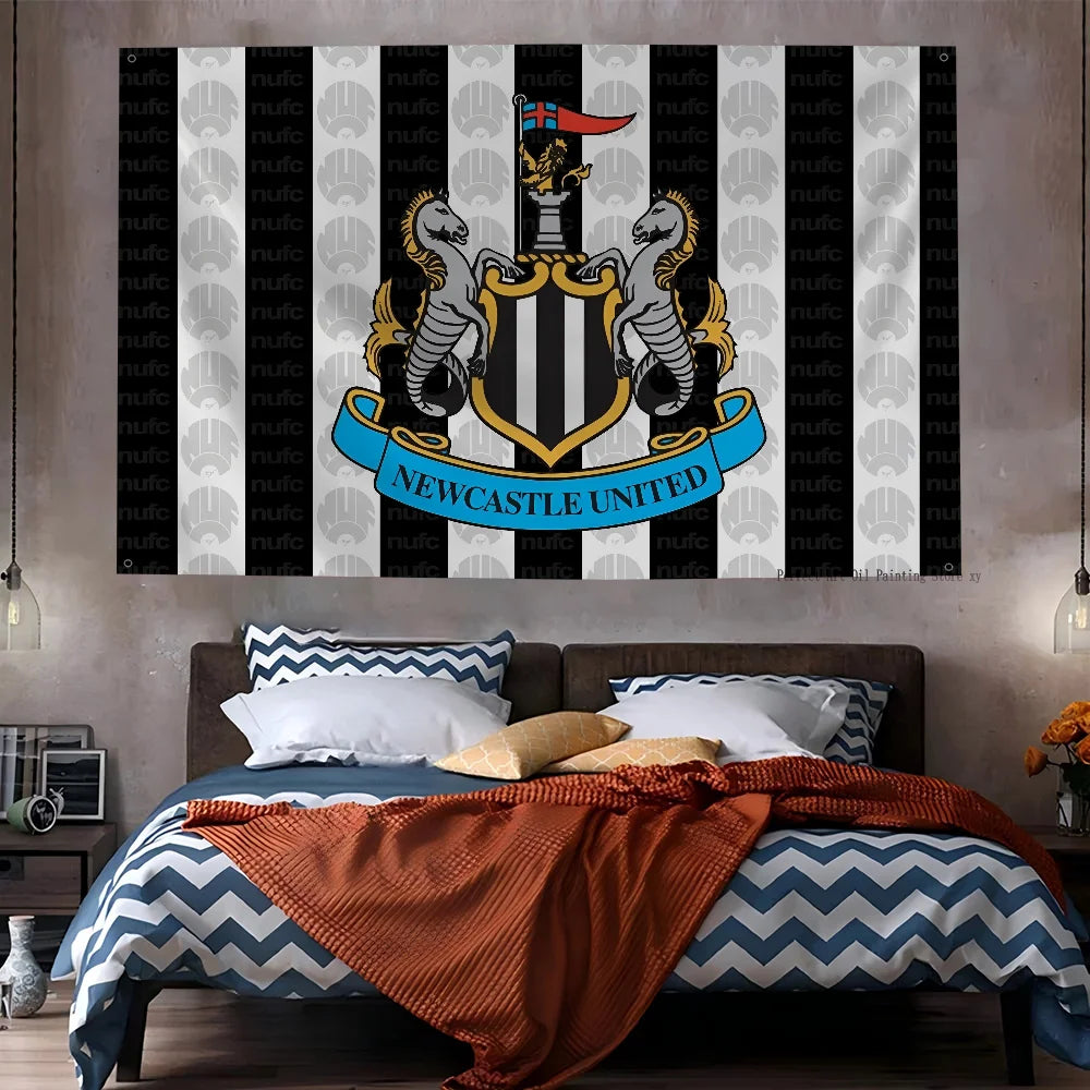 Football Club Flag Flags And Banners Four Hole Flag N-Newcastle U-United Polyester Outdoor Decor Room Aesthetic