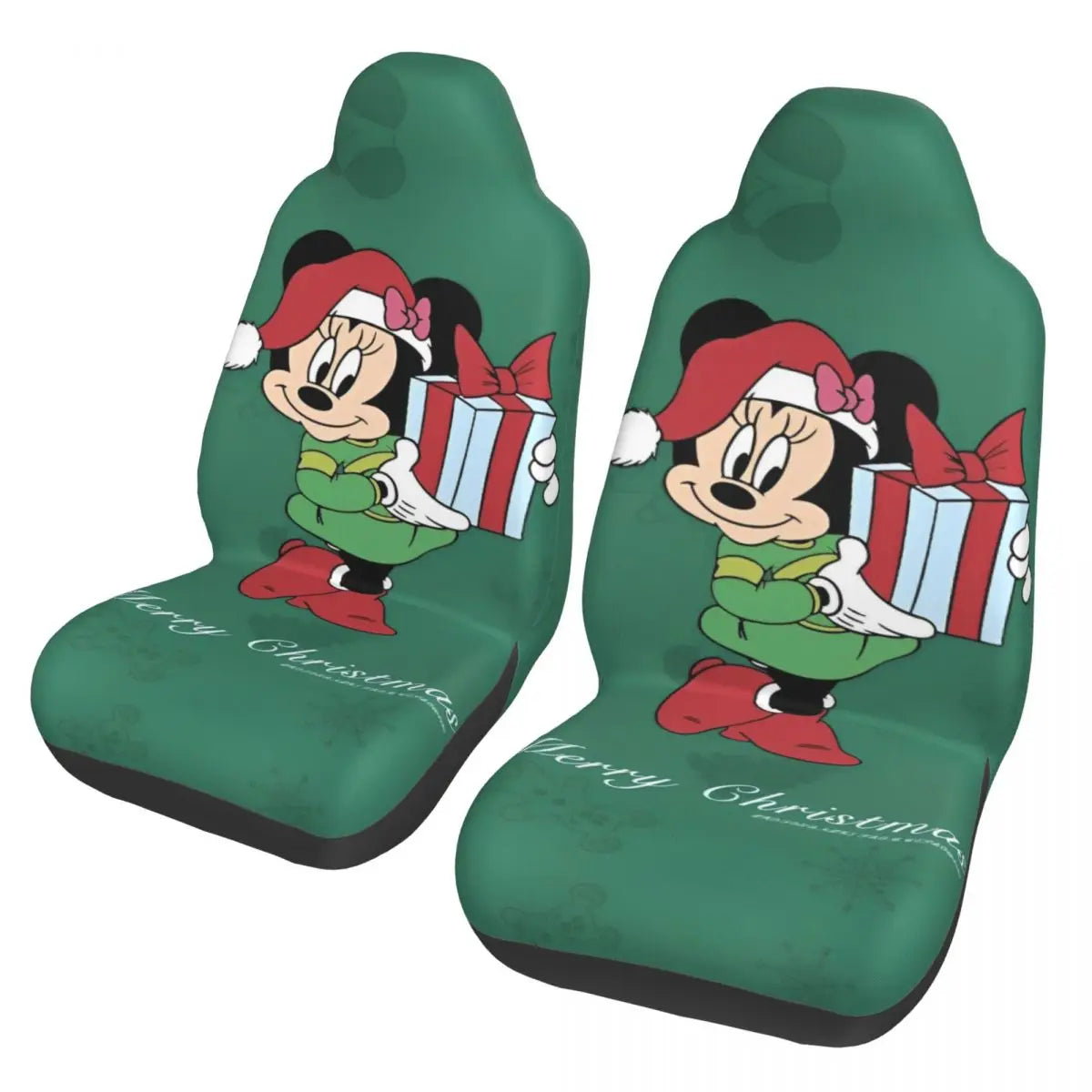 Kawaii Minnie Mouse Cartoon 2 Front Car Seat Covers for Cars Truck Sedan SUV Durable Automotive Seats Cover