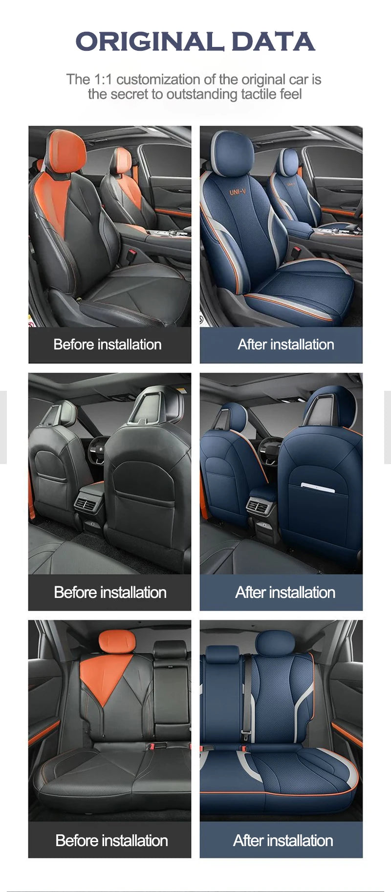 High Auto Car Seat Cushion Cover for Changan Chana UNI-V Univ 2022 2023 2024 2025 Four Seasons Seat Aviation Artificial Leather