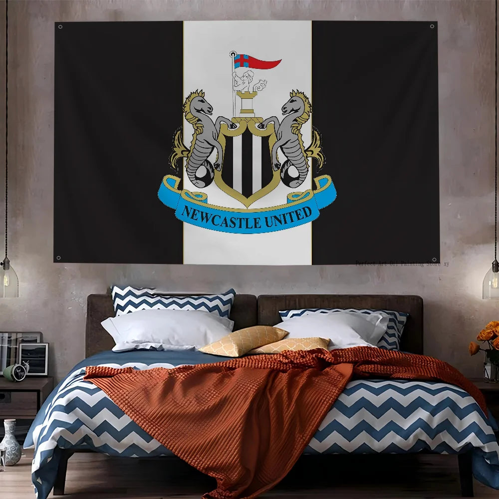 Football Club Flag Flags And Banners Four Hole Flag N-Newcastle U-United Polyester Outdoor Decor Room Aesthetic