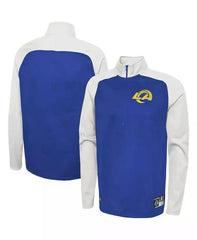 New Era | Men's Royal Los Angeles Rams Combine Authentic O-Line Raglan Half-Zip Jacket