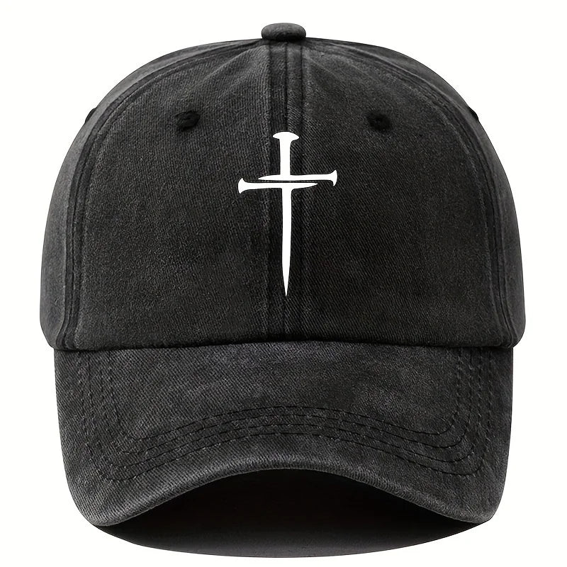 Retro washed cross baseball cap with adjustable outdoor activity and party fashion hat, whiteboard truck driver hat