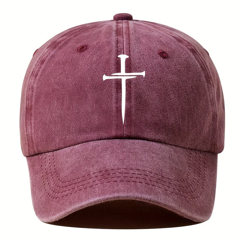 Retro washed cross baseball cap with adjustable outdoor activity and party fashion hat, whiteboard truck driver hat