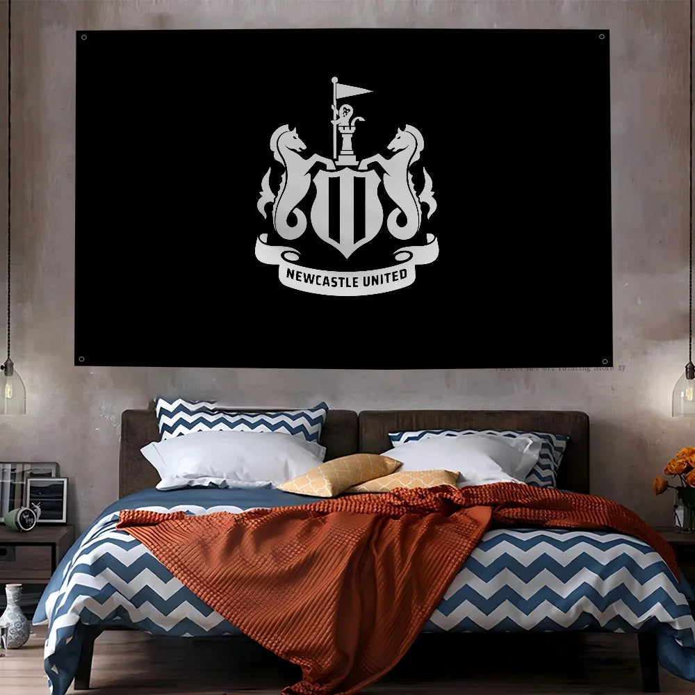 Football Club Flag Flags And Banners Four Hole Flag N-Newcastle U-United Polyester Outdoor Decor Room Aesthetic