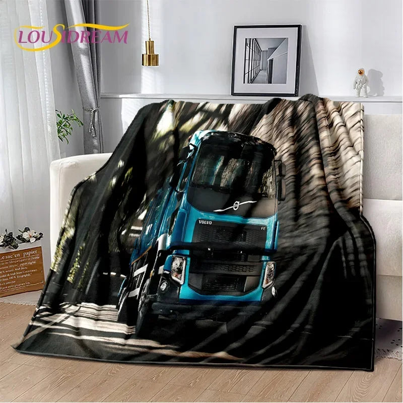 JY01HD Volvo Truck Lorry 3D Printing Soft Flannel Blankets,Throw Blanket Comfortable Blanket for Picnic Beds Sofa Home Bedroom@1