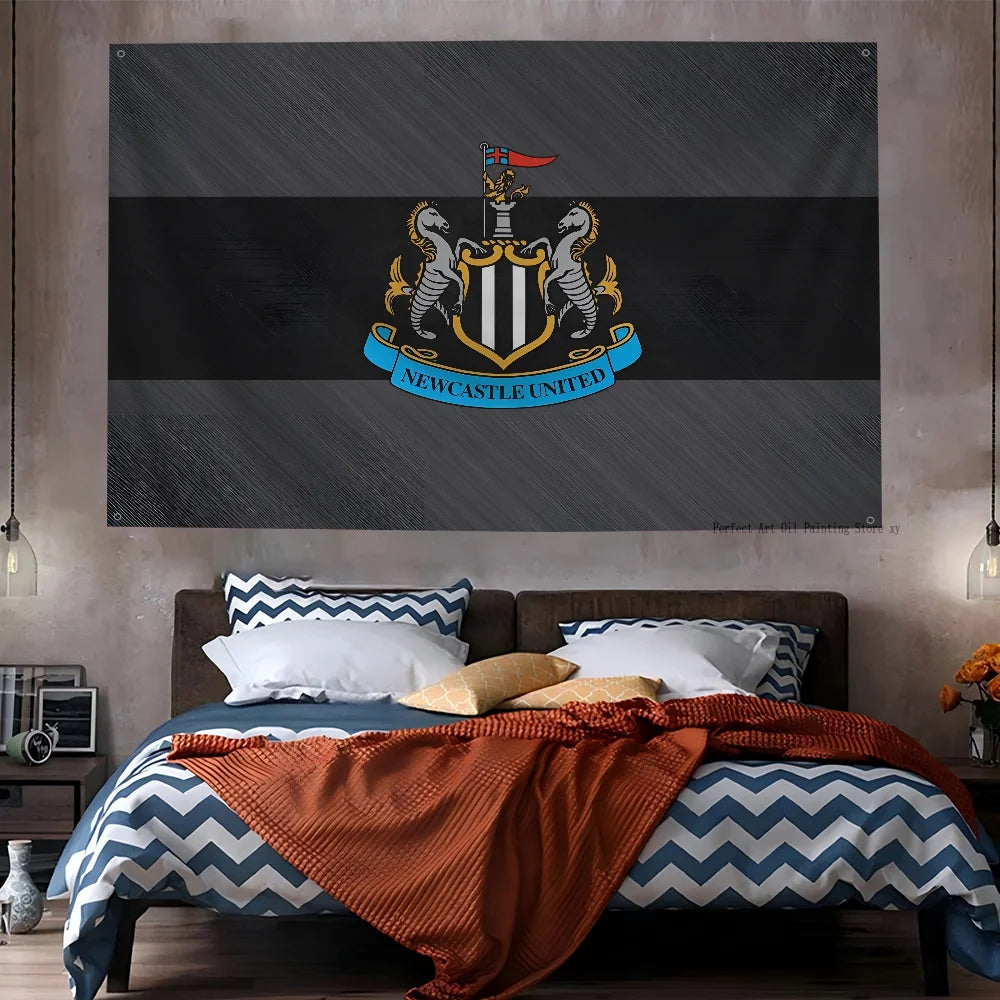 Football Club Flag Flags And Banners Four Hole Flag N-Newcastle U-United Polyester Outdoor Decor Room Aesthetic