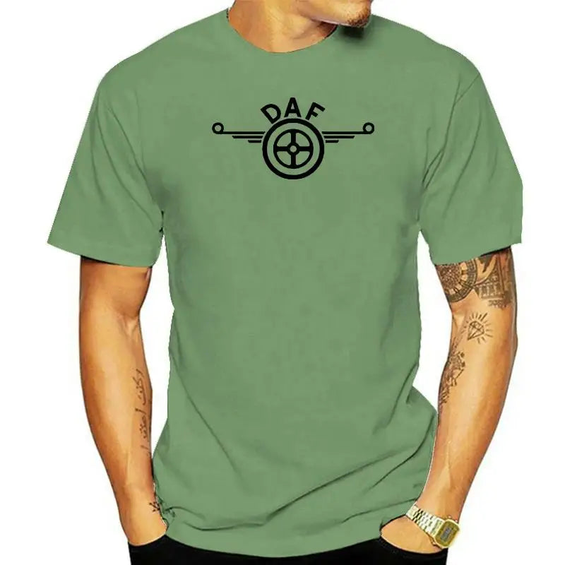 Mens Daf Logo Grey T-shirtSummer Fashion Tee Shirt Tops Clothing  Hgv Lf Tipper Trailer Box Truck