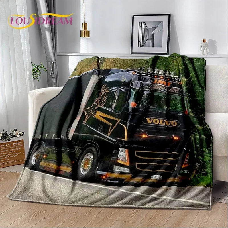 JY01HD Volvo Truck Lorry 3D Printing Soft Flannel Blankets,Throw Blanket Comfortable Blanket for Picnic Beds Sofa Home Bedroom@1