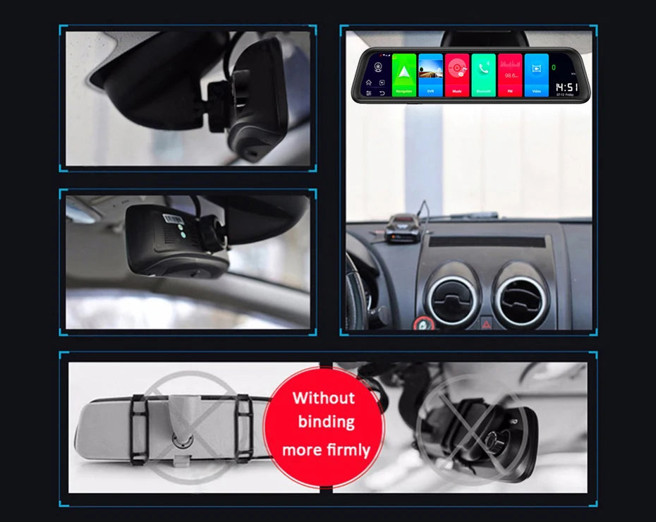 12 inch IPS Rearview Mirror 4G Car DVR Camera GPS Navigation Android 8.1 ADAS 8 Core Dual 1080P Waterproof Car DVR Dash Camera