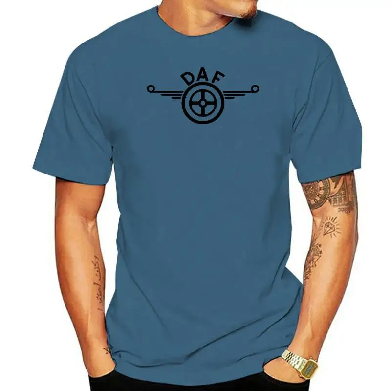 Mens Daf Logo Grey T-shirtSummer Fashion Tee Shirt Tops Clothing  Hgv Lf Tipper Trailer Box Truck