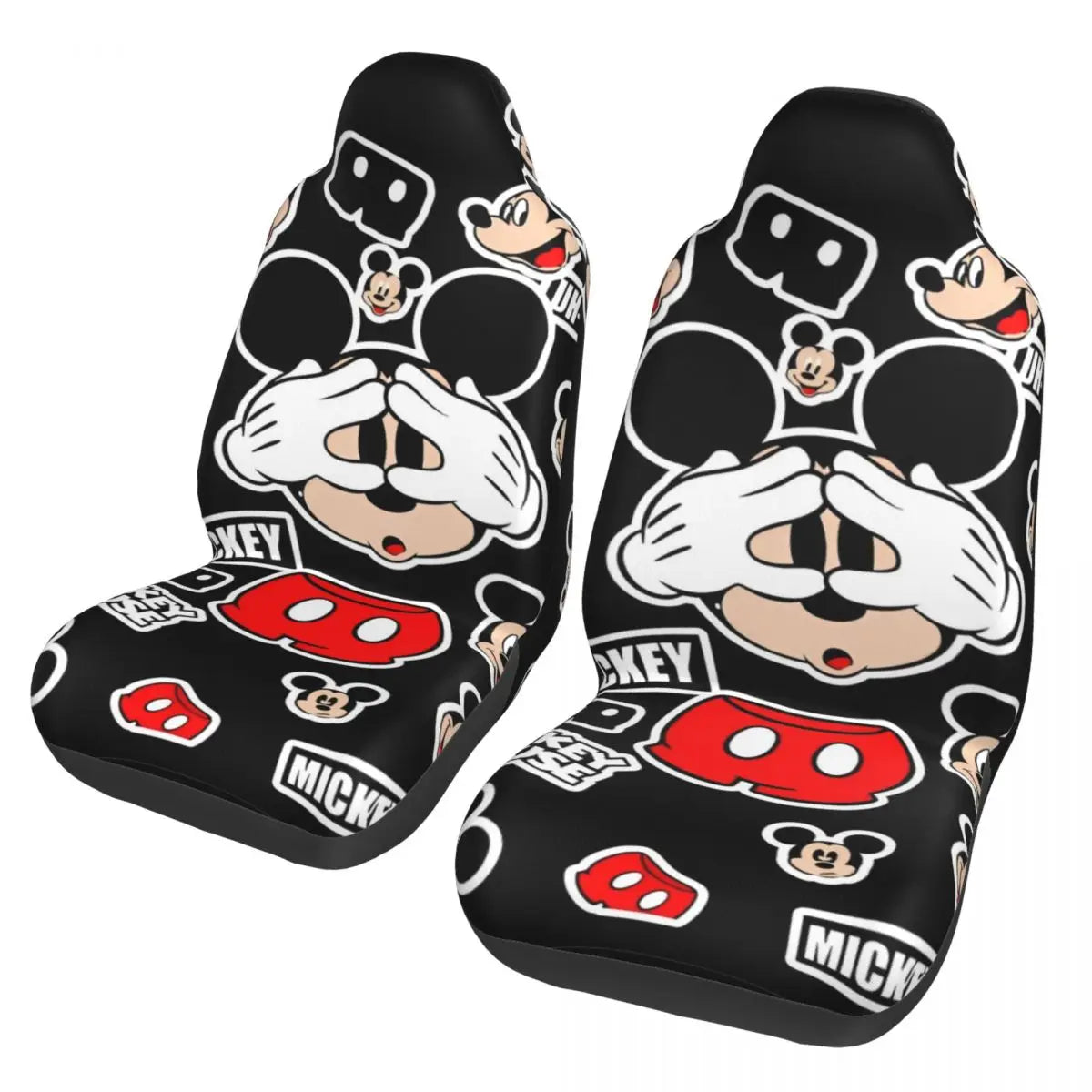 Kawaii Minnie Mouse Cartoon 2 Front Car Seat Covers for Cars Truck Sedan SUV Durable Automotive Seats Cover