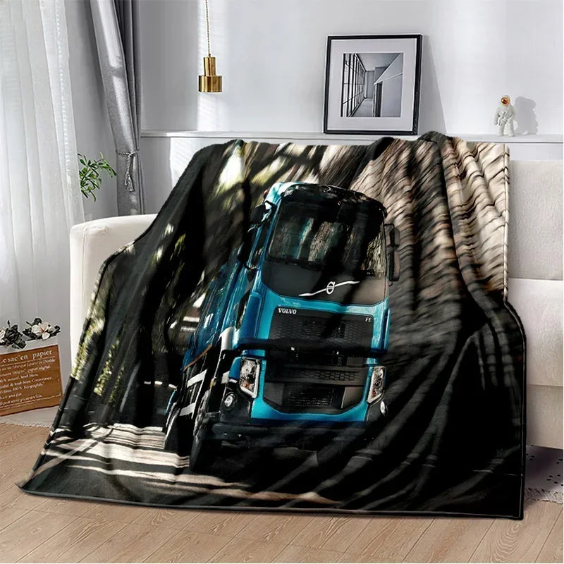 JY01HD Volvo Truck Lorry 3D Printing Soft Flannel Blankets,Throw Blanket Comfortable Blanket for Picnic Beds Sofa Home Bedroom@1
