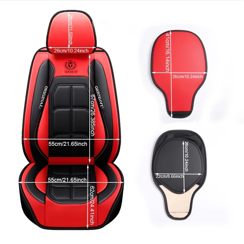 1/2PCS Universal PU Leather Set Car Seat Covers Full Surround Protection Easy Installation & Maintenance Front Car Seat Covers