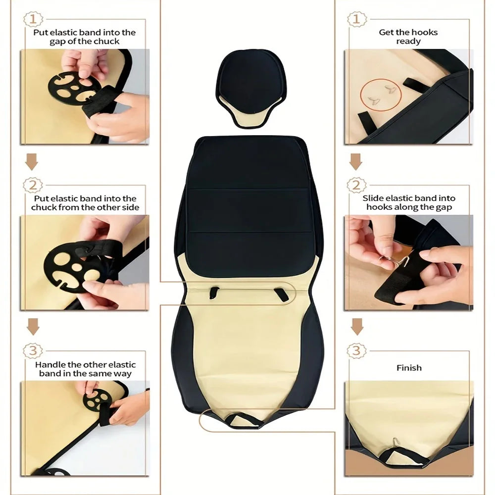 1/2PCS Universal PU Leather Set Car Seat Covers Full Surround Protection Easy Installation & Maintenance Front Car Seat Covers