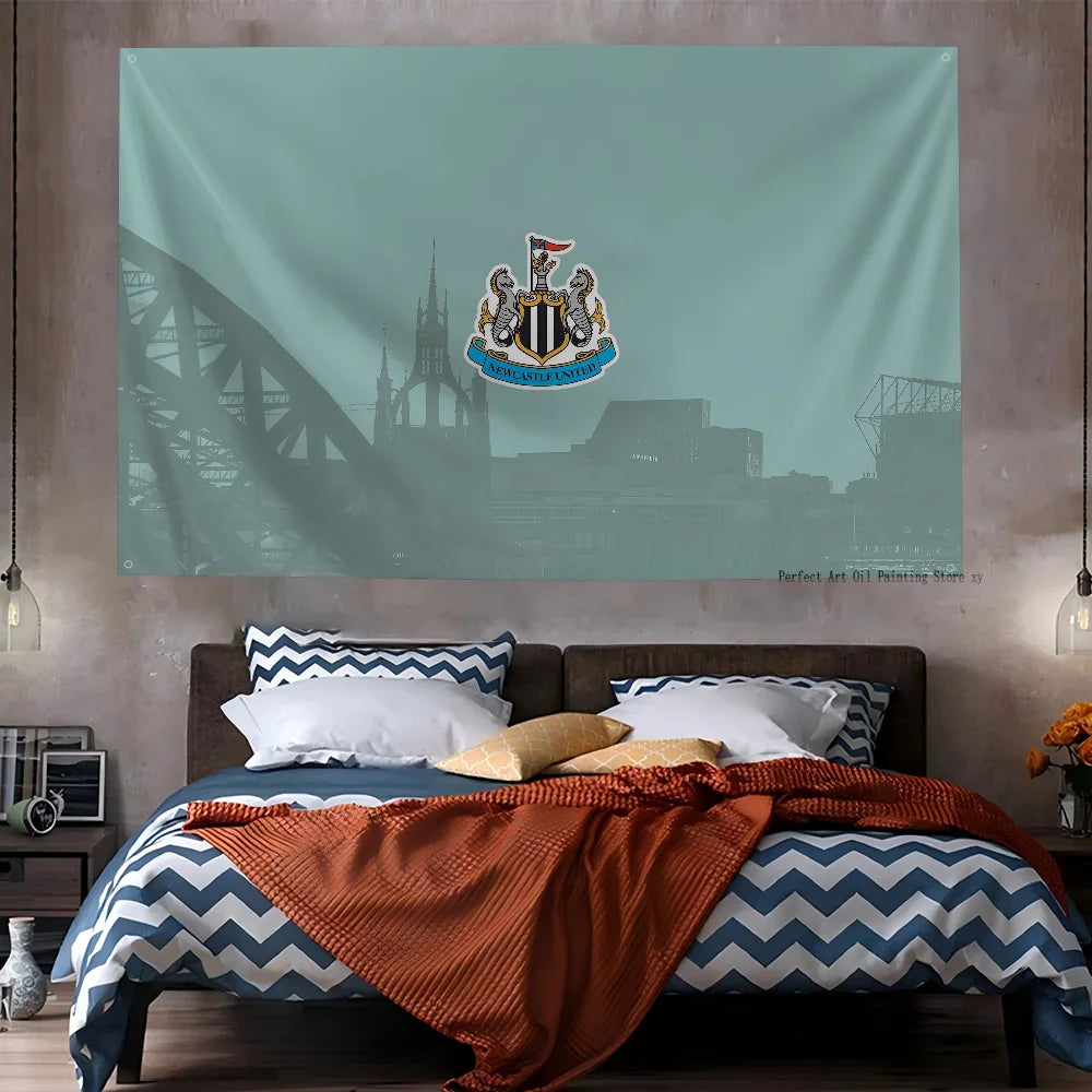 Football Club Flag Flags And Banners Four Hole Flag N-Newcastle U-United Polyester Outdoor Decor Room Aesthetic