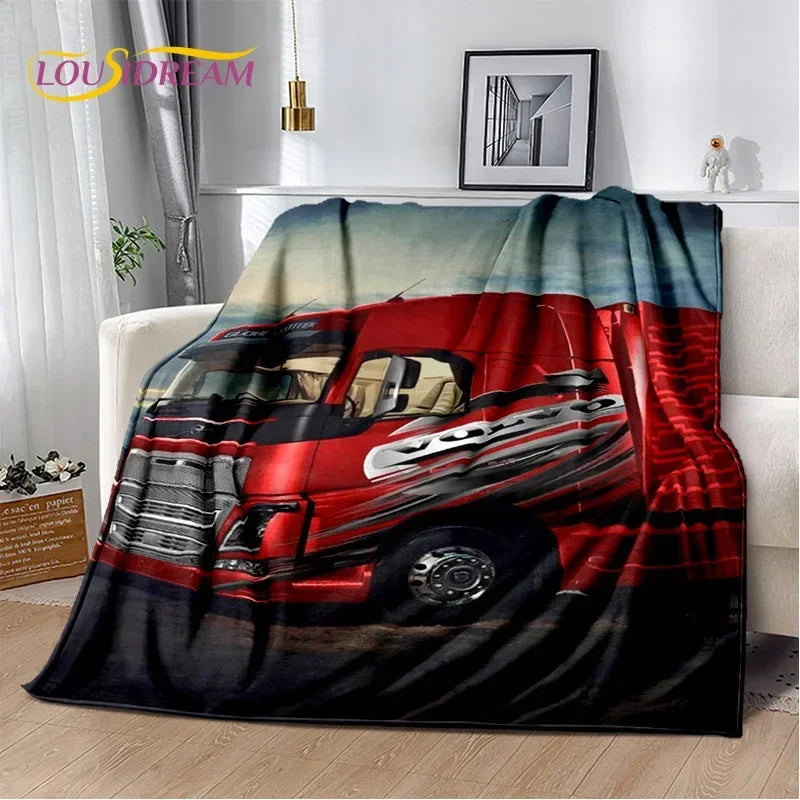 JY01HD Volvo Truck Lorry 3D Printing Soft Flannel Blankets,Throw Blanket Comfortable Blanket for Picnic Beds Sofa Home Bedroom@1