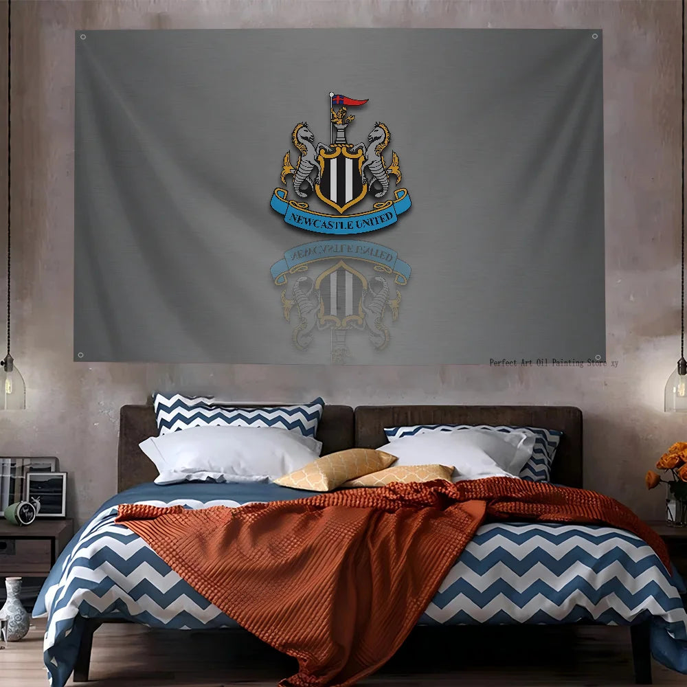 Football Club Flag Flags And Banners Four Hole Flag N-Newcastle U-United Polyester Outdoor Decor Room Aesthetic