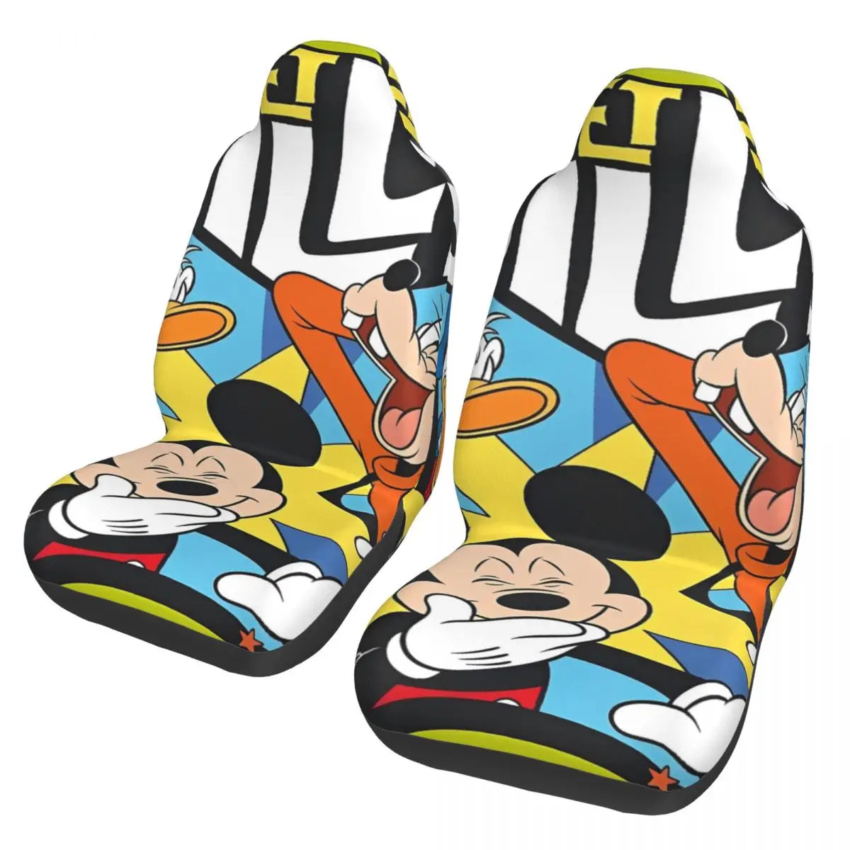 Kawaii Minnie Mouse Cartoon 2 Front Car Seat Covers for Cars Truck Sedan SUV Durable Automotive Seats Cover