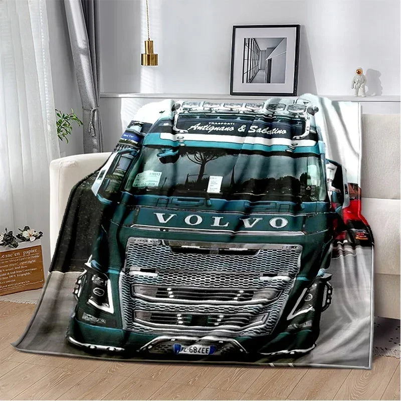 JY01HD Volvo Truck Lorry 3D Printing Soft Flannel Blankets,Throw Blanket Comfortable Blanket for Picnic Beds Sofa Home Bedroom@1