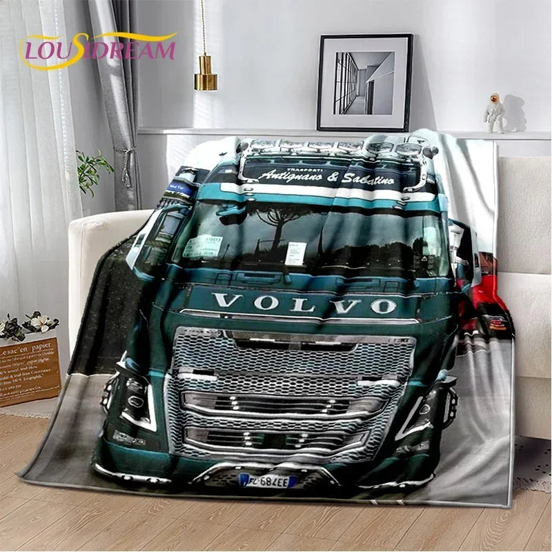 JY01HD Volvo Truck Lorry 3D Printing Soft Flannel Blankets,Throw Blanket Comfortable Blanket for Picnic Beds Sofa Home Bedroom@1