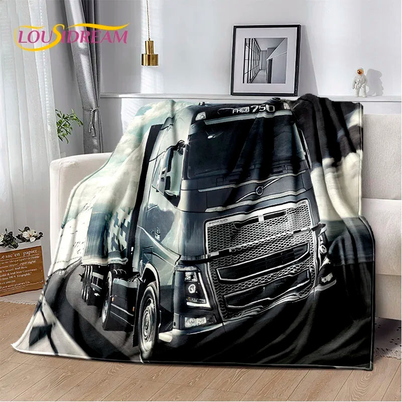 JY01HD Volvo Truck Lorry 3D Printing Soft Flannel Blankets,Throw Blanket Comfortable Blanket for Picnic Beds Sofa Home Bedroom@1