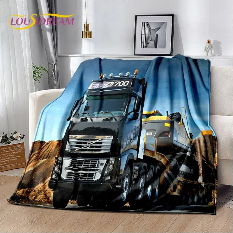 JY01HD Volvo Truck Lorry 3D Printing Soft Flannel Blankets,Throw Blanket Comfortable Blanket for Picnic Beds Sofa Home Bedroom@1