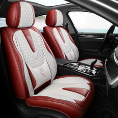 Nappa Car Seat Covers Breathable Waterproof Faux Leather Auto Cover for Cars SUV Truck Sedan,Universal Full Seat Blue +White