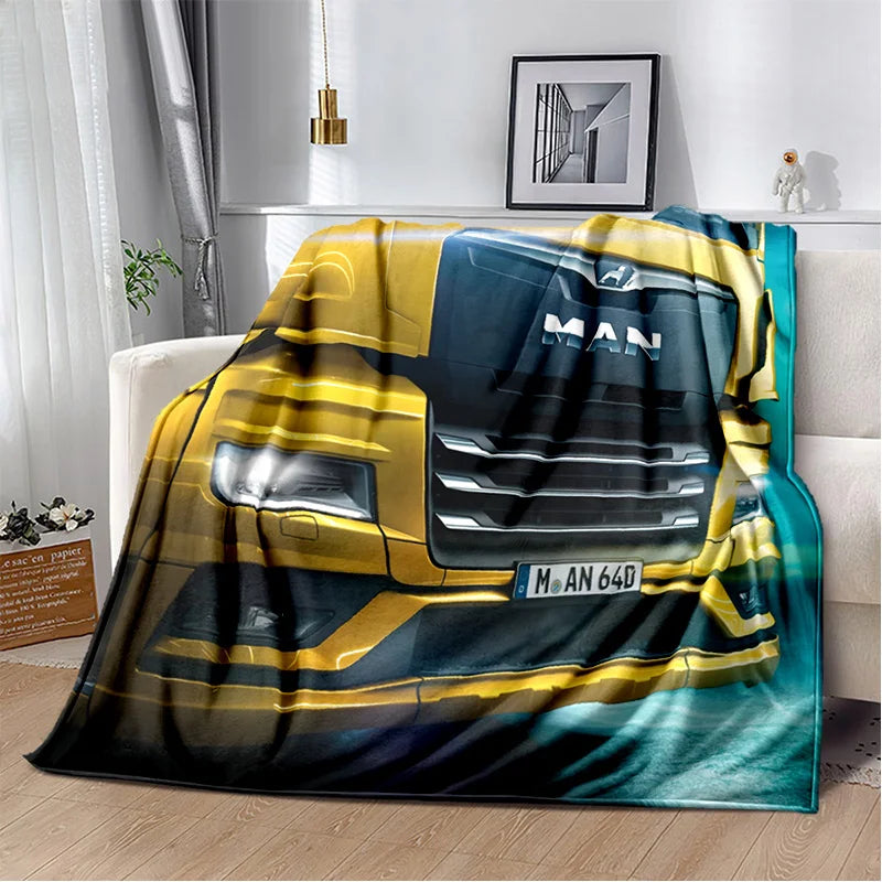 HD Man Truck Lorry 3D Printing Soft Flannel Blankets,Throw Blanket Comfortable Blanket for Picnic Beds Sofa Home Bedroom Gifts
