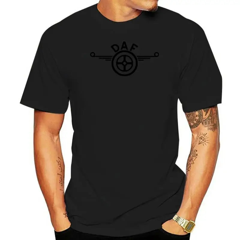 Mens Daf Logo Grey T-shirtSummer Fashion Tee Shirt Tops Clothing  Hgv Lf Tipper Trailer Box Truck