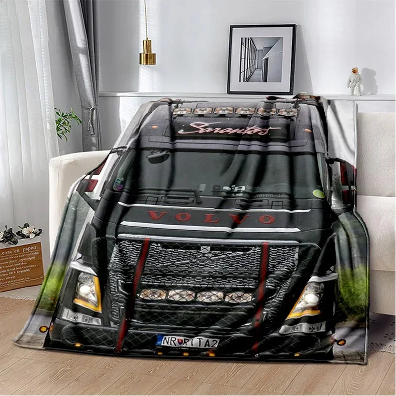 JY01HD Volvo Truck Lorry 3D Printing Soft Flannel Blankets,Throw Blanket Comfortable Blanket for Picnic Beds Sofa Home Bedroom@1