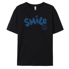 Smile Summer Men's and Women's Loose Casual Short Sleeve T-Shirt Pure Cotton Fashion Printed T-Shirt Versatile Youth