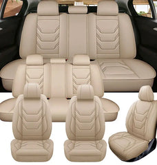 All Season Quited PU Leather Car Seat Cover Full Surrounded Seat Protector Waterproof Universal Fit Sedan Suv Pick-up Truck Seat