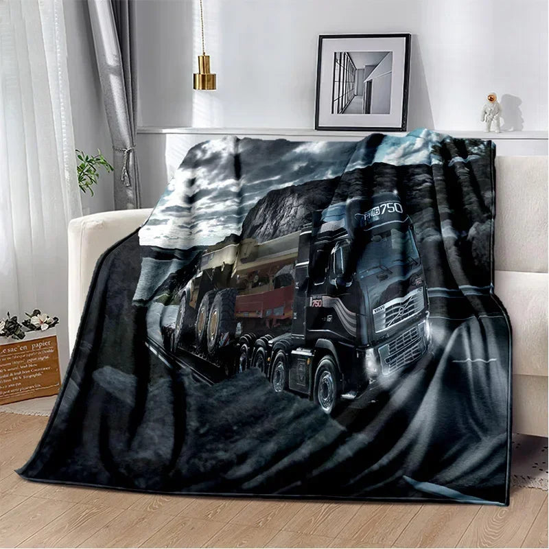 JY01HD Volvo Truck Lorry 3D Printing Soft Flannel Blankets,Throw Blanket Comfortable Blanket for Picnic Beds Sofa Home Bedroom@1