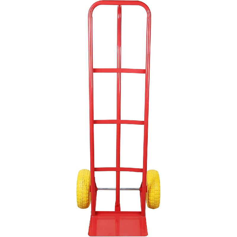 KATSU P-Handle Sack Truck 150kg Loading Capacity High Back Steel Sack Barrow with PU Tyres, Heavy Duty Trolley Hand Truck for Cargo Parcel Lifting Moving Warehouse Delivery
