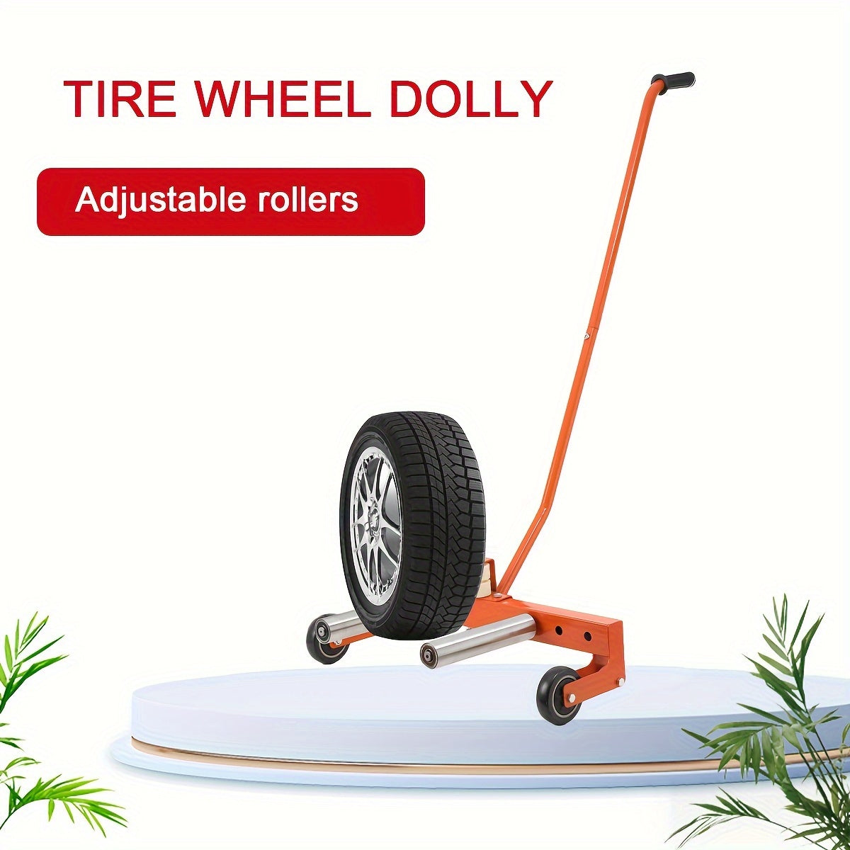 Cart Tire Lift Moving Tool Tire Moving Tool Heavy Duty Adjustable Rolling Wheel Maximum Load 150KG For HGV, Large Van & 4x4 Wheels From 16.51cm To 62.23cm.