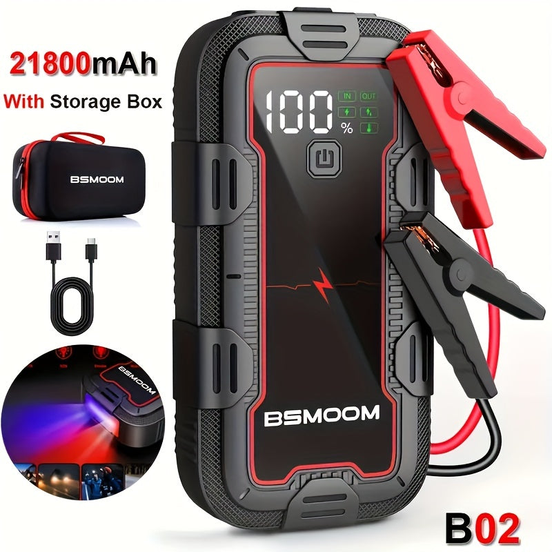 12V Car Jump Starter 6000A Peak Auto Battery Booster Pack, 26800mah Power Bank, Lithium Jump Box With LED Light LCD Screen Up To All Gas Or 10.0L Diesel Engine
