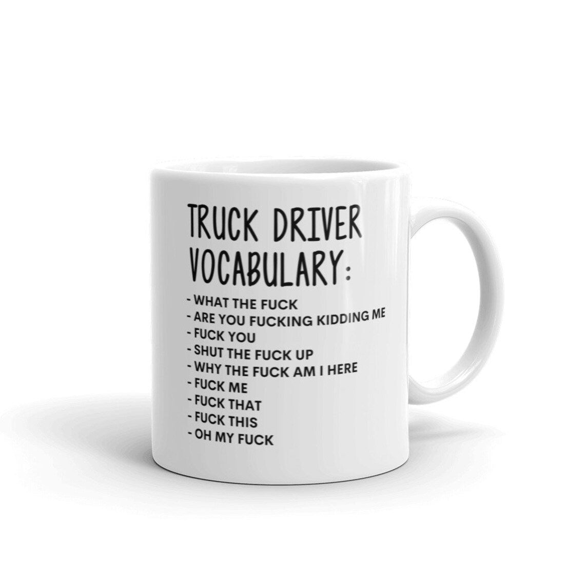 Vocabulary At Work Mug-Rude Truck Driver Mug-Funny Truck Driver Mugs-Truck Driver Mug-Colleague Mug,Truck Driver Gift,Surprise Gift,Mug