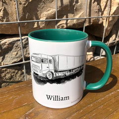 Personalised Lorry Mug Gift - Present for Lorry Lovers - Gifts for Truck Drivers - Personalised Vehicle Mug - Country Style Mug