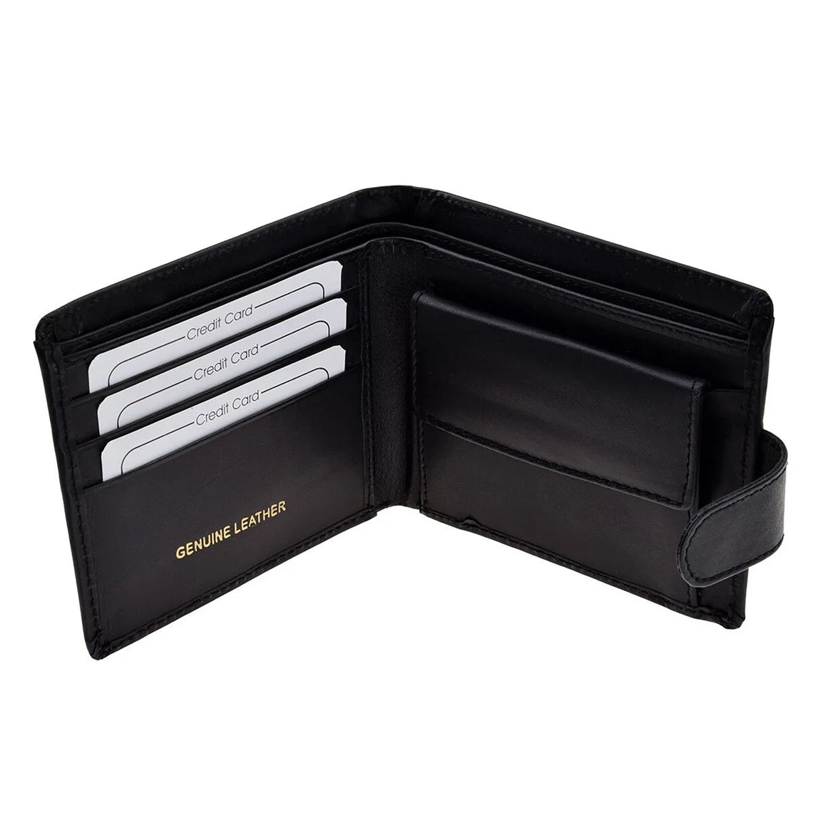 Personalised Green Farmer Tractor Design Black Genuine Leather Wallet with Optional Engraved gift box