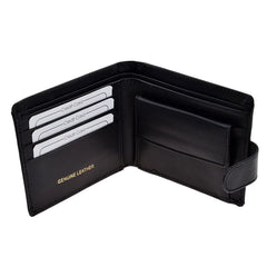 Personalised Green Farmer Tractor Design Black Genuine Leather Wallet with Optional Engraved gift box