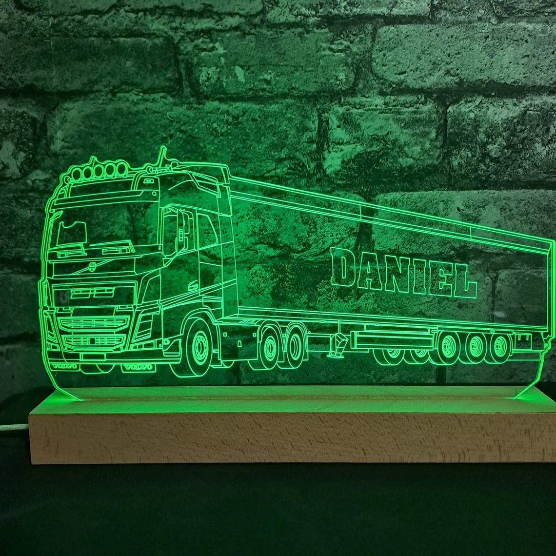 Personalised Lorry with Trailer LED Lamp, Lorry with Trailer, Personalized Truck, Truck with Trailer, Lorry Gift, Trucker Gift, Night Light