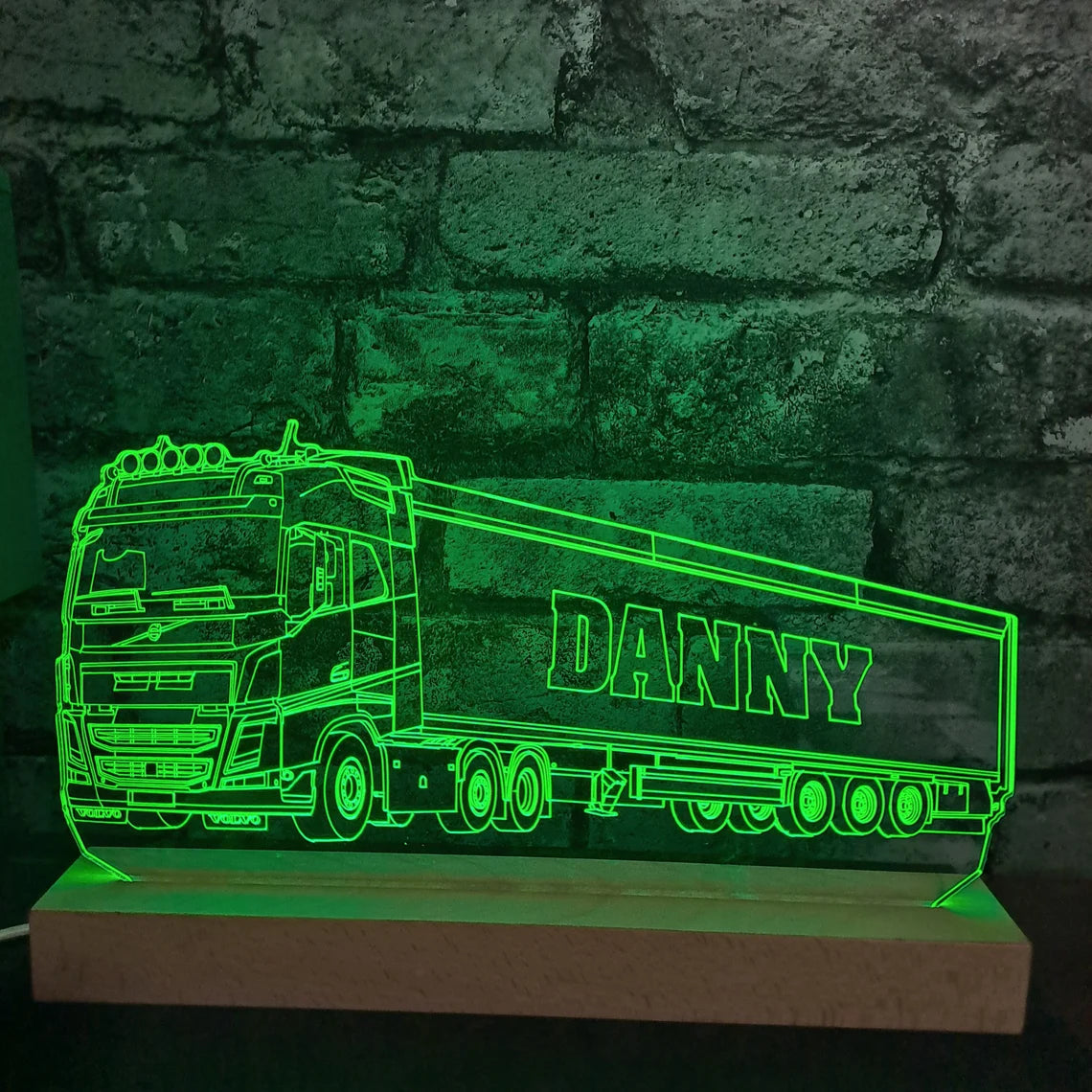 Personalised Lorry with Trailer LED Lamp, Lorry with Trailer, Personalized Truck, Truck with Trailer, Lorry Gift, Trucker Gift, Night Light