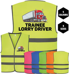 Trainee lorry truck driver printed children's kids hi-vis visibility safety vest