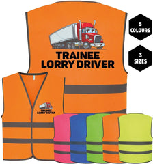 Trainee lorry truck driver printed children's kids hi-vis visibility safety vest