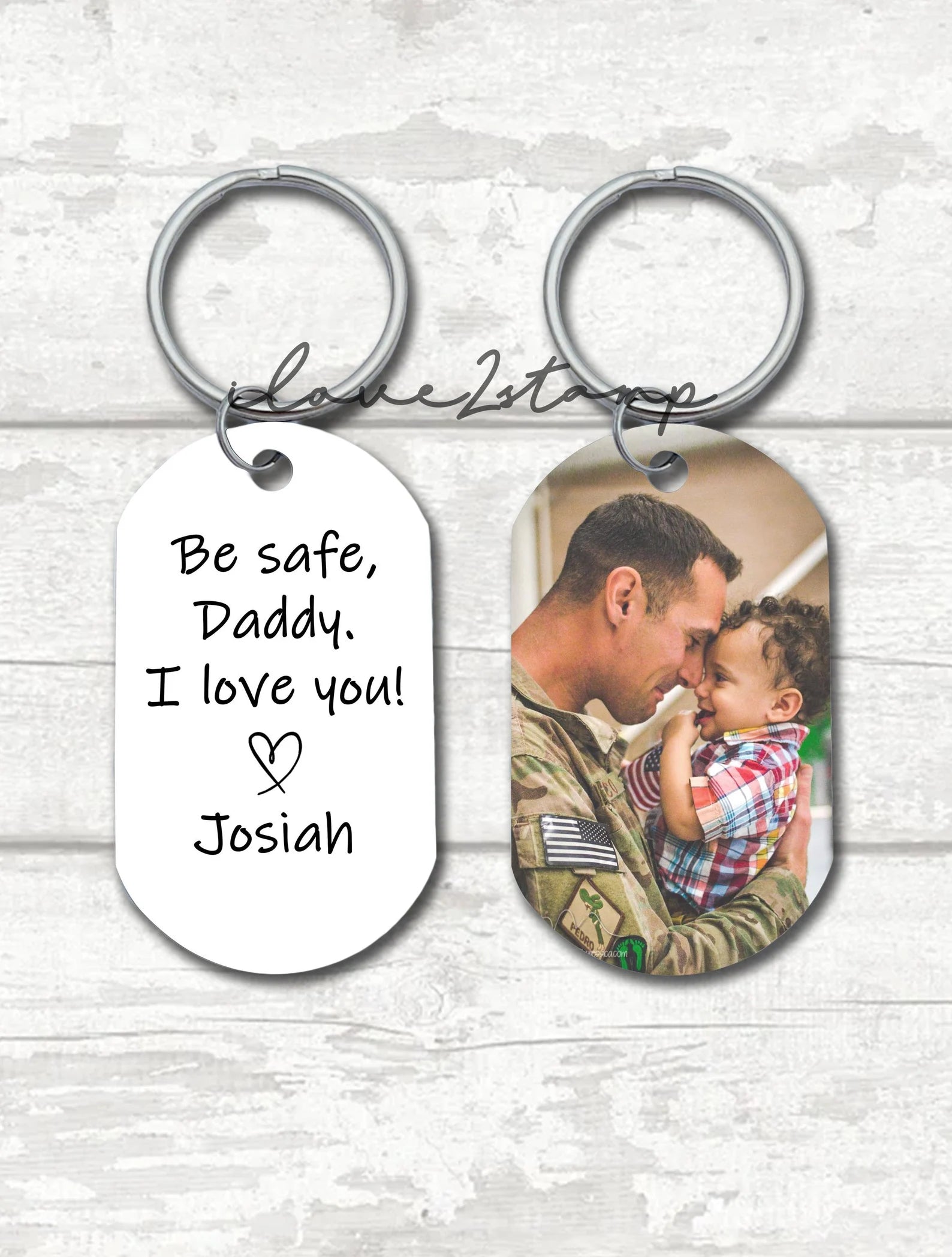 Be Safe Daddy Keychain, Fathers Day Deployment Gift, Fathers Day Gift From Kids, Gift For Police Officer, Firefighter Dad Gift Ideas