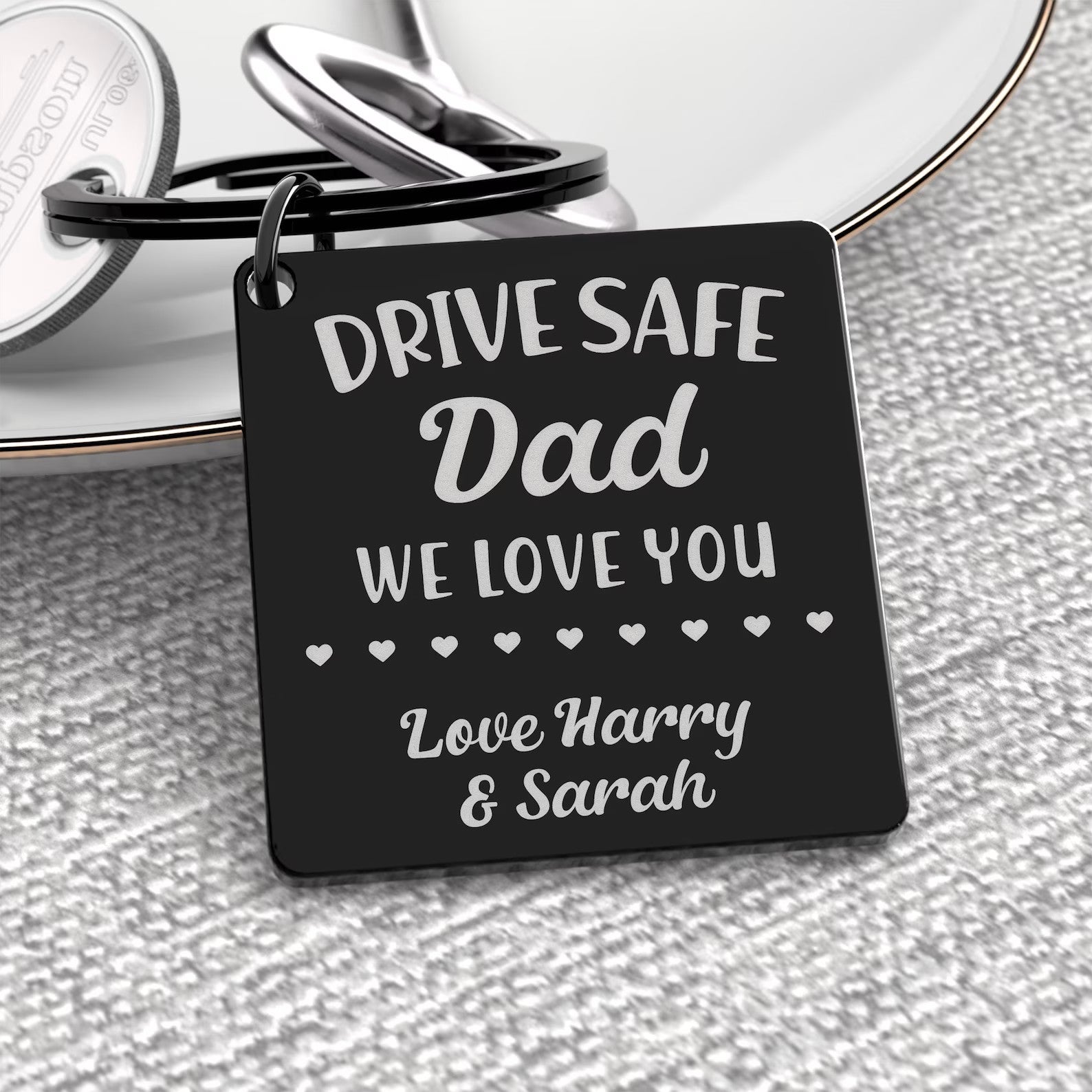 Drive Safe Keychain, Drive Safe Daddy, Drive Safe Gift, Dad Keyring Keychain, Daddy Gifts From Children, We Love You, Personalised Keyring